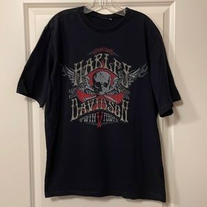 Harley Davidson skull and bones Black T-shirt HD. Size XL.